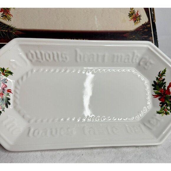 Pfaltzgraff Christmas Heritage Bread Tray with Original Box. Made In Usa - Picture 4 of 7